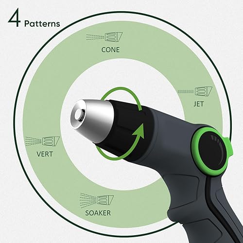 Miniatura 6 de YESTAR Juego de boquillas de metal para manguera, rociador de agua de jardín, alta presión y 8 patrones de riego ajustables para regar plantas,