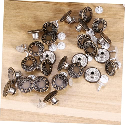 Miniatura 2 de EXCEART 75 piezas de botones de repuesto para jeans, botones de chaqueta de mezclilla, botón de presión para coser ropa, pantalones de mezclilla,