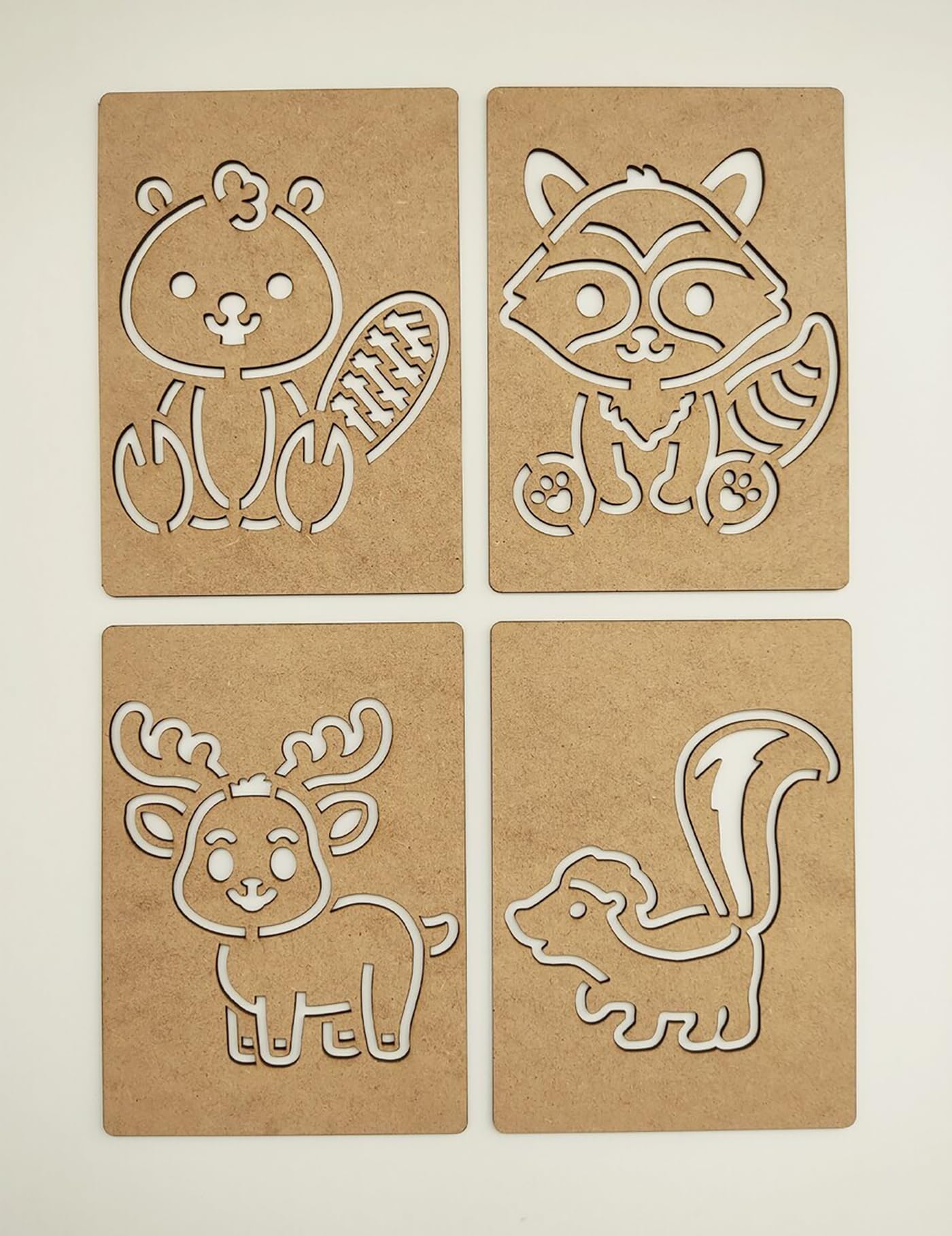 Cliths 15-Piece Montessori Wild Life Animals Stencil Set - Wooden Educational Toys for Skill Development for Kids 3