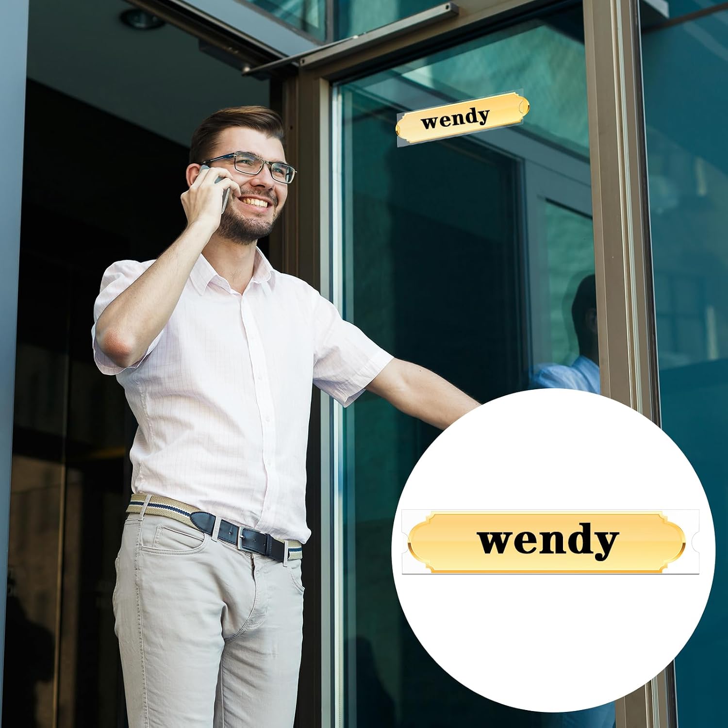 20 Pcs Acrylic Wall Name Plate Holder 2x8 Inch, Clear Plastic Sign Holder Horizontal with Adhesive Tape, Office Name Plate with Adhesive Tapes, Door Name Plate Wall Nameplate Clear Sign Holder Frame