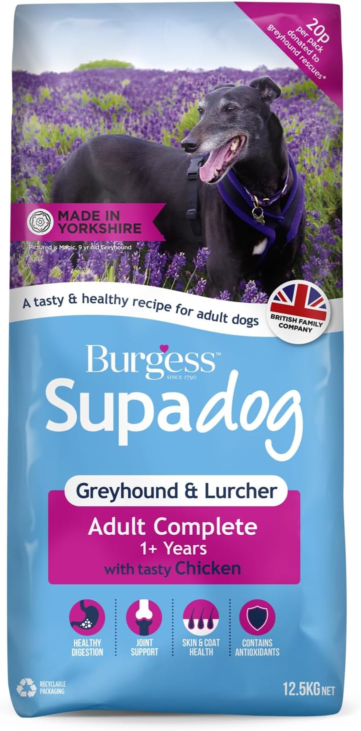 Supadog Greyhound & Lurcher dry dog food,12.5 kg (Pack of 1)