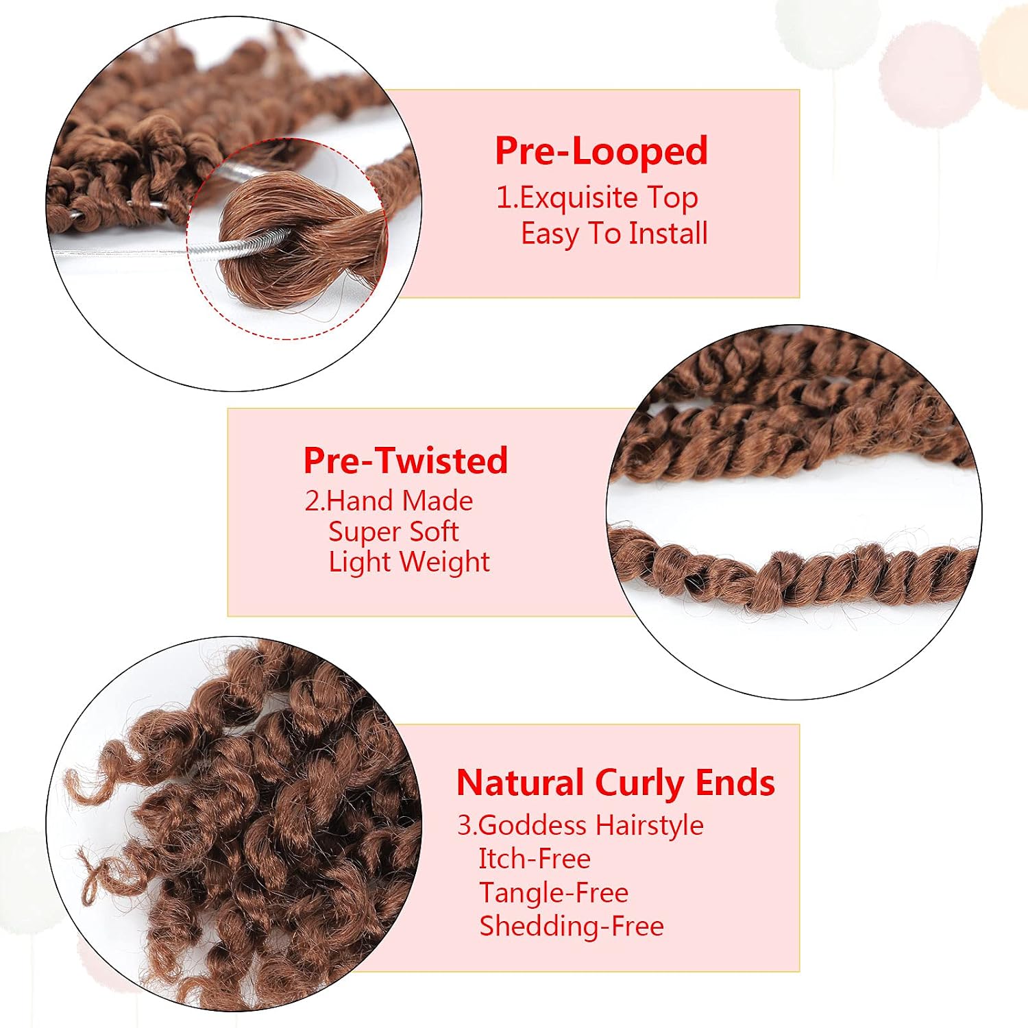 Fulcrum Passion Twist Crochet Hair 10 Inch, 8 Packs Pre Looped Passion Twist Hair, Pre-Twisted Passion Twist Crochet Hair For Black Women (10Inch (Pack of 8), 30#)