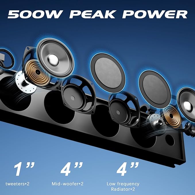 Barra de Sonido UTV - 26 Pulgadas, 4 Parlantes, Bluetooth, Impermeable IPX5, Luces LED miniatura 2