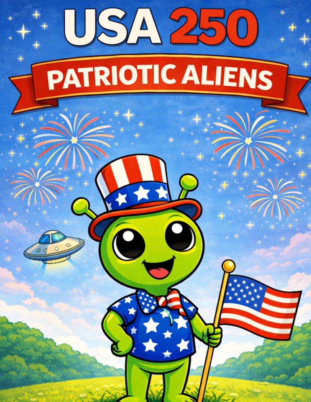 USA 250 Patriotic Aliens Coloring Book for Kids: 50 Fun & Whimsical Alien Adventures Celebrating America’s 250th Birthday | Cute Fourth of July ... (USA 250 Patriotic Coloring Book Collection)
