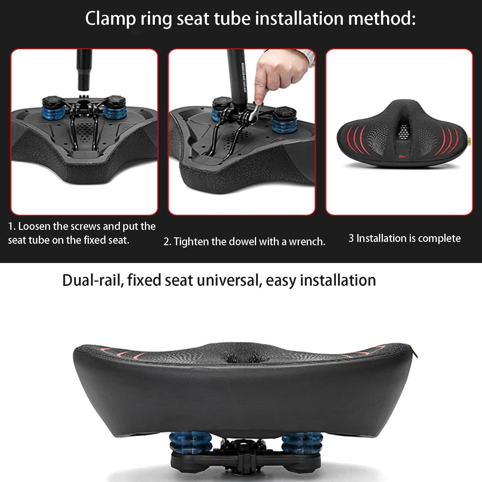 Amazon | 前立腺の問題のある男性用特大自転車シート、快適な幅広、鼻
