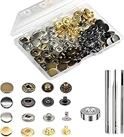 Vista 7 de 24 juegos de broches de presión de cuero resistentes, kit de BetterJonny, botones de presión de metal de 20 mm, remaches de cuero, con 4