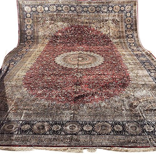 Yilong 14'x20' Oversize Traditional Area Rugs Red Nain Persian Silk Oriental Handmade Carpet