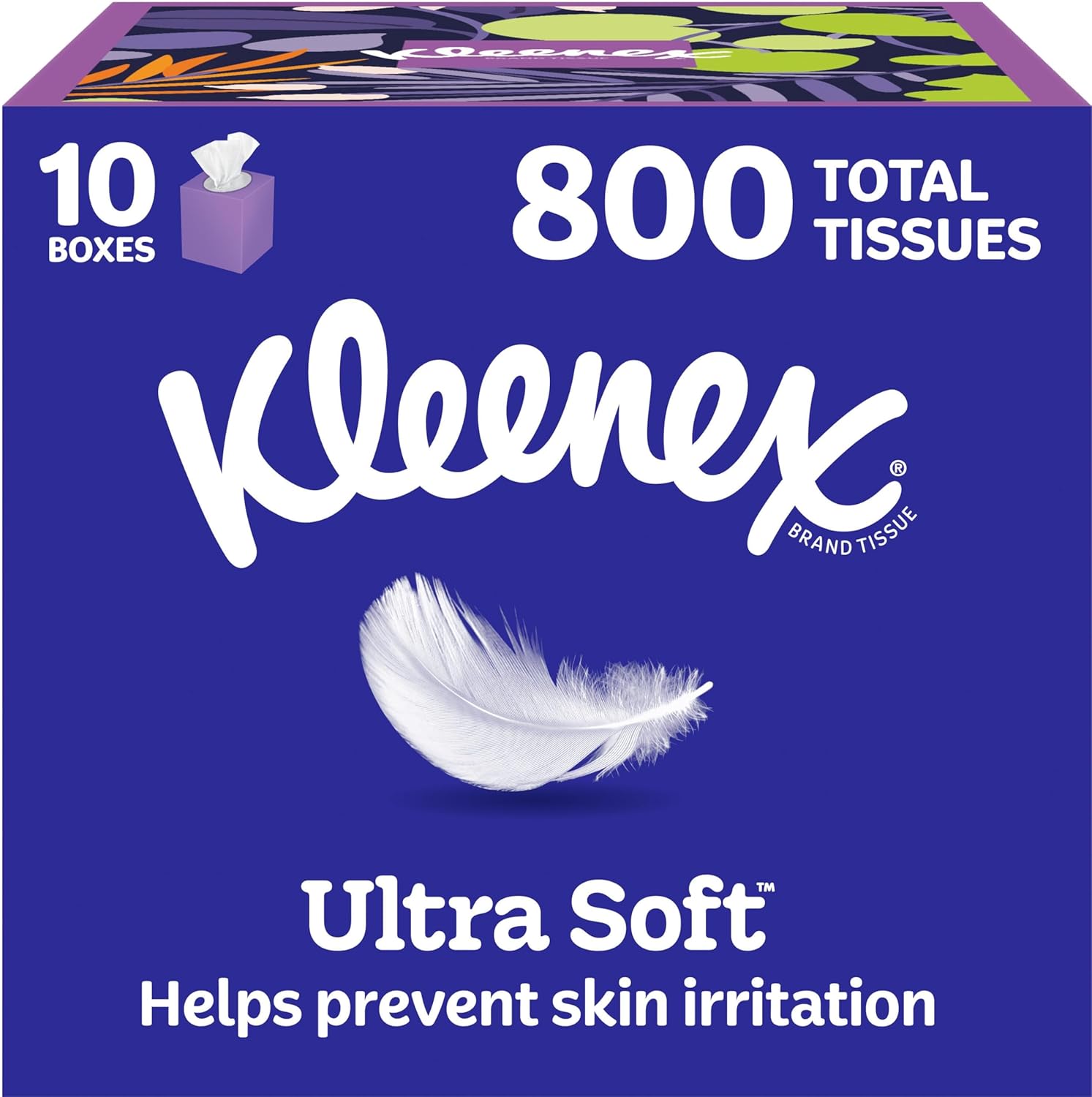 Kleenex Ultra Soft Facial Tissues, 10 Cube Boxes, 80 Tissues per Box, 3-Ply, Packaging May Vary