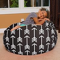 Vista 349 de Posh Creations - Puff para niños, adolescentes y adultos, incluye funda extraíble y lavable a máquina, tamaño grande de 38 pulgadas, lona con diseño