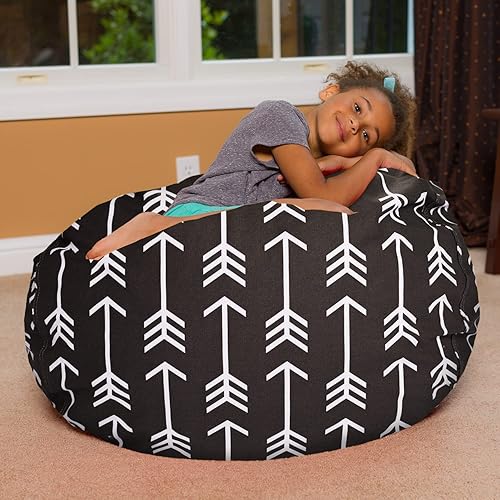 Miniatura 136 de Posh Creations - Sillón puff para niños, adolescentes y adultos, incluye funda extraíble y lavable a máquina, grande de 38 pulgadas, piel de conejo