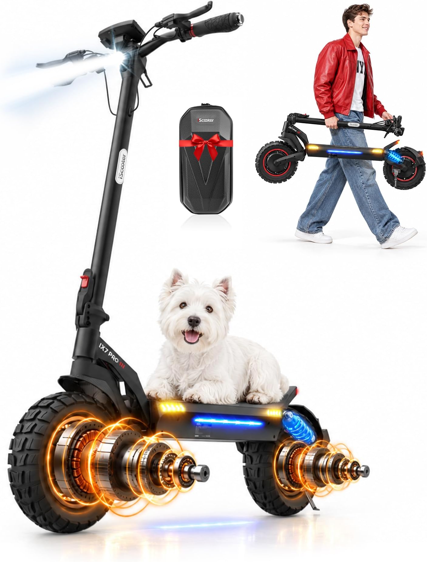 Electric Scooter for Adults, Off-Road Tires, Free Scooter Bag