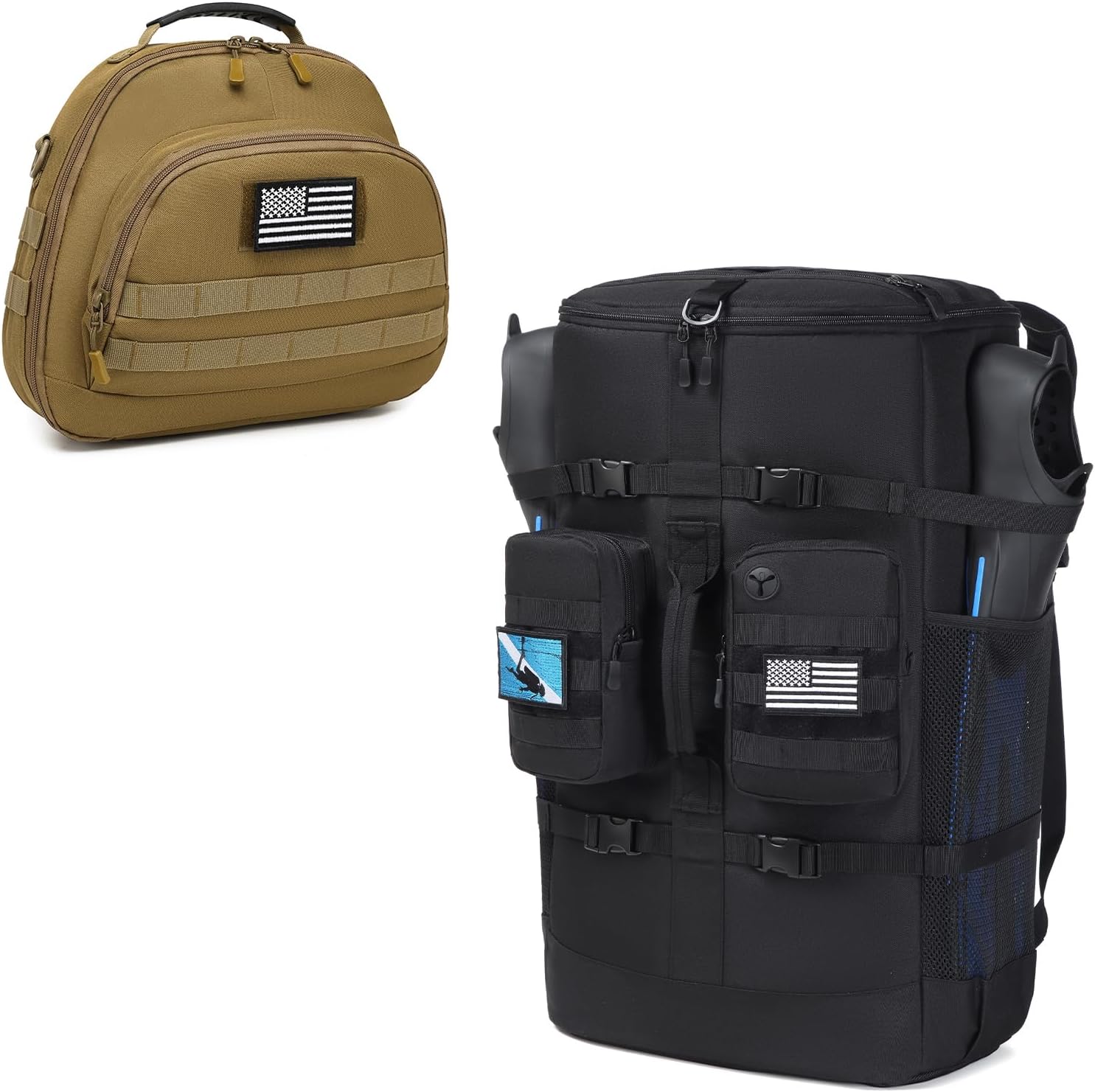 Scuba Regulator Bag & 65L Scuba Diving Backpack (Brown+Black)