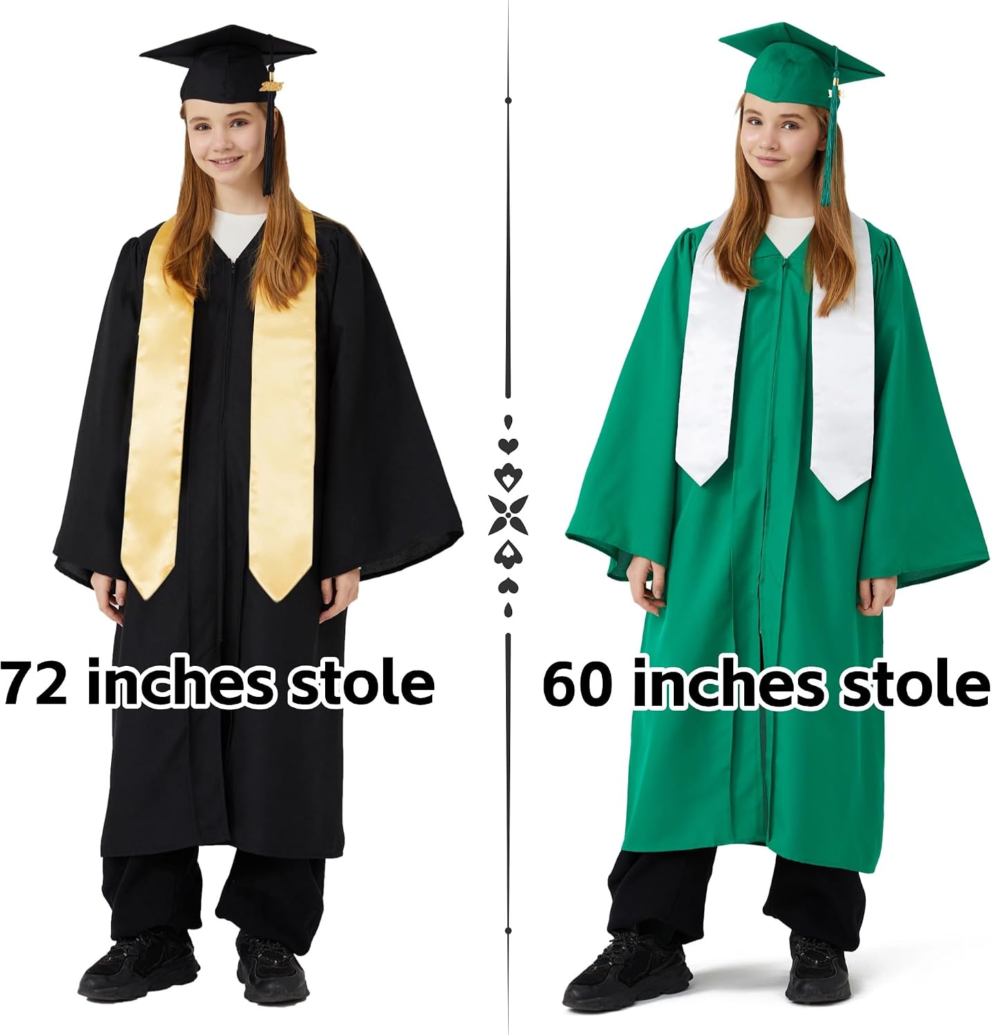 Unisex Graduation Stole Blank Graduation Sash Plain Grad Stole, 60/72 inches