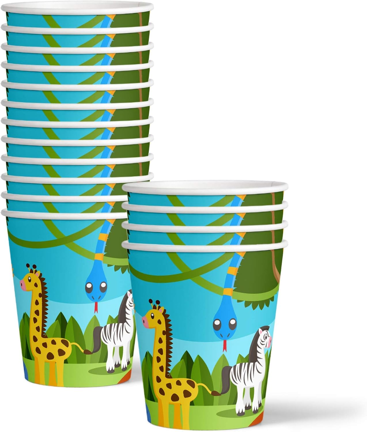 Safari Jungle Theme Birthday Party Decorations Tableware Set - Wild Animal Birthday Party Supplies Includes Plates, Napkins, and Cups | Kit for 16 image 4