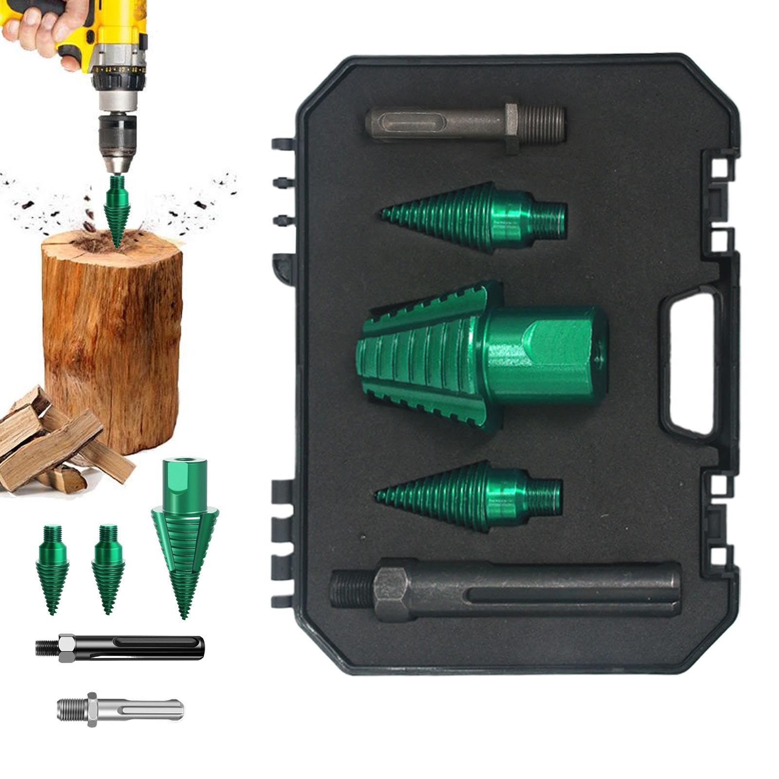 Punta per spaccalegna per tronchi di legno, strumento per spaccare viti coniche ad alta resistenza, fissaggio robusto, rimozione di ceppi di alberi, produzione di mobili, riparazione domestica