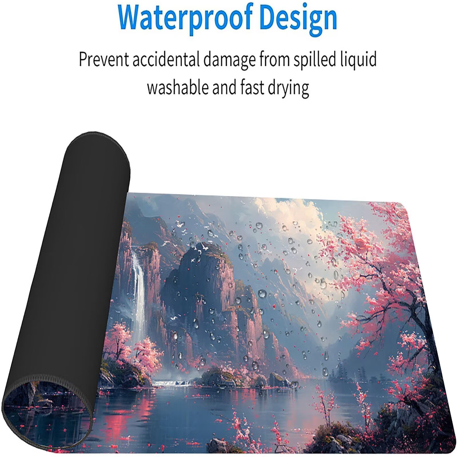 Tappetino Mouse XXL 1500 x 800 mm, Tappetino Mouse Albero, Gaming Mousepad Migliorare la Velocità e la Precisione, Mouse Pad con Base in Gomma Antiscivolo, Ufficio Accessori Gaming, Rosa 4-1521