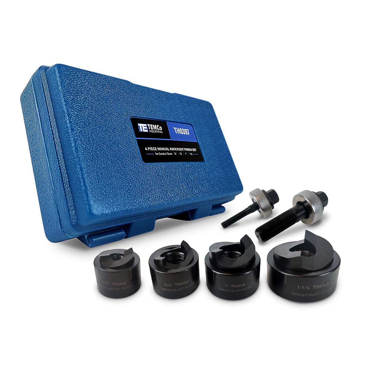 TEMCo TH0397 – Manual Knockout Punch Driver Kit for ½ inch to 1-1/4” inch Electrical Conduit Hole Sizes (1/2"- 1-1/4" Conduit Size)