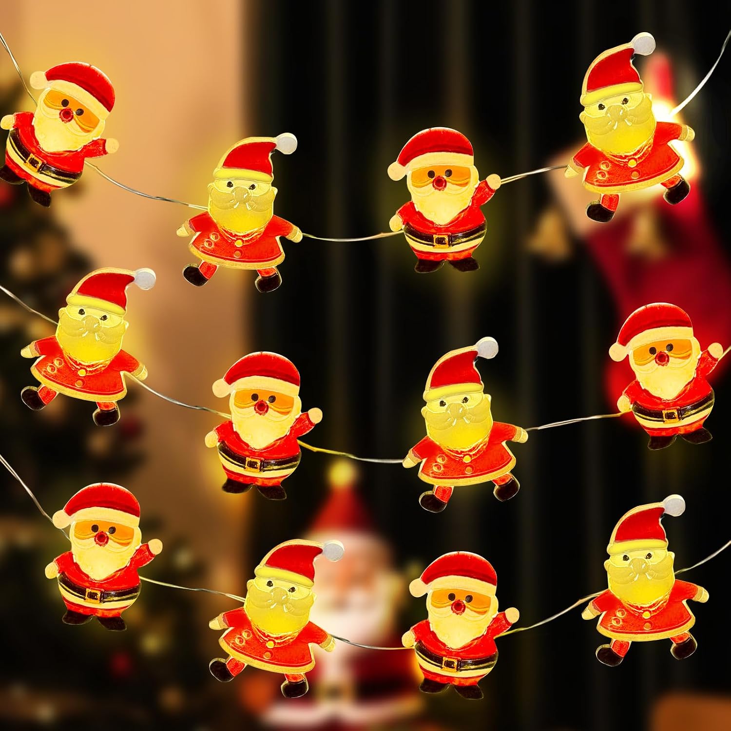 Luces LED de Navidad 16ft 50 LEDs 2 Pack miniatura 1