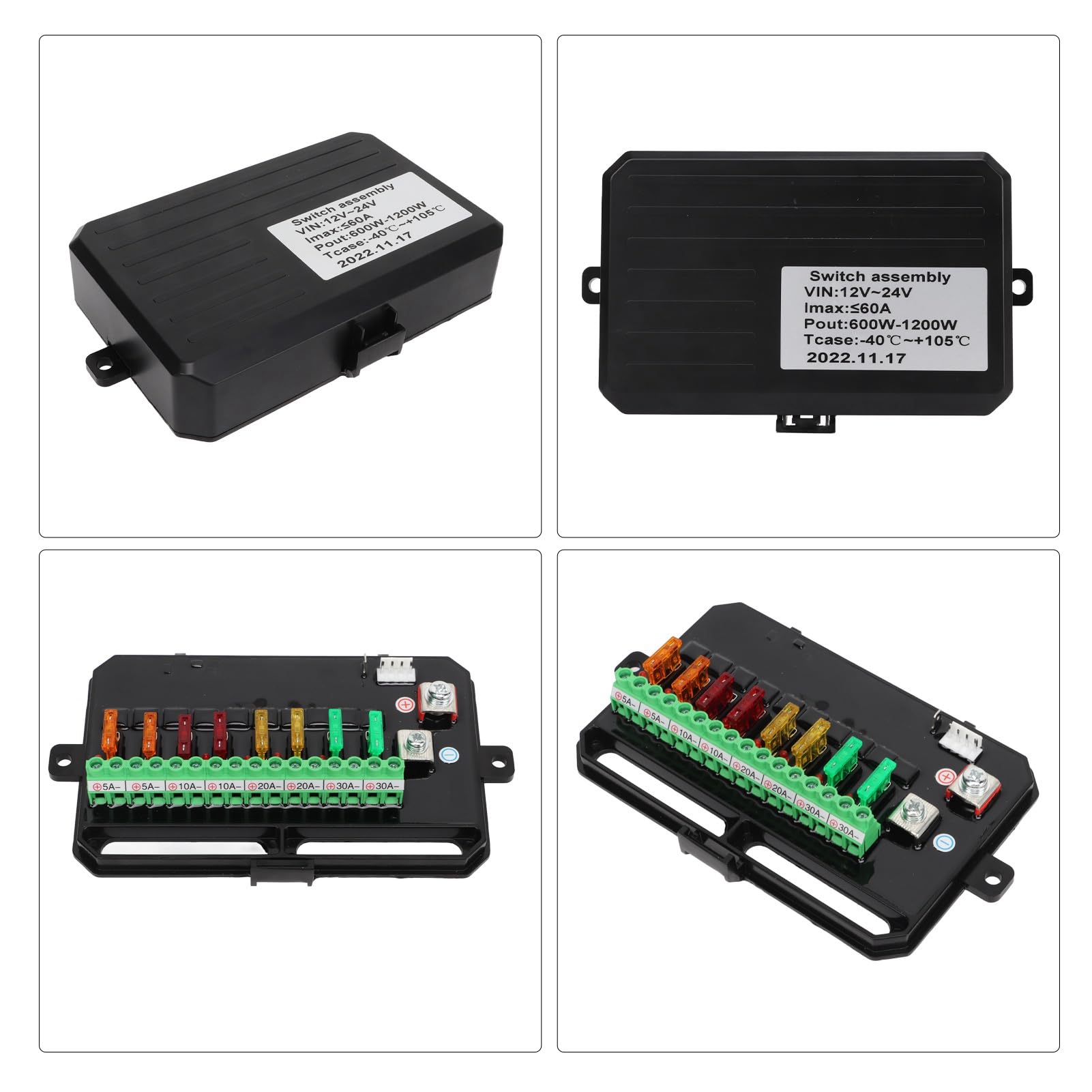 Uniwersalna skrzynka sterownicza obwodu, 12V do 24V wysoka wytrzymałość konstrukcyjna 1500W 8 Gang niebieskie podświetlenie LED dotykowy Panel sterowania samochodu dla UTV