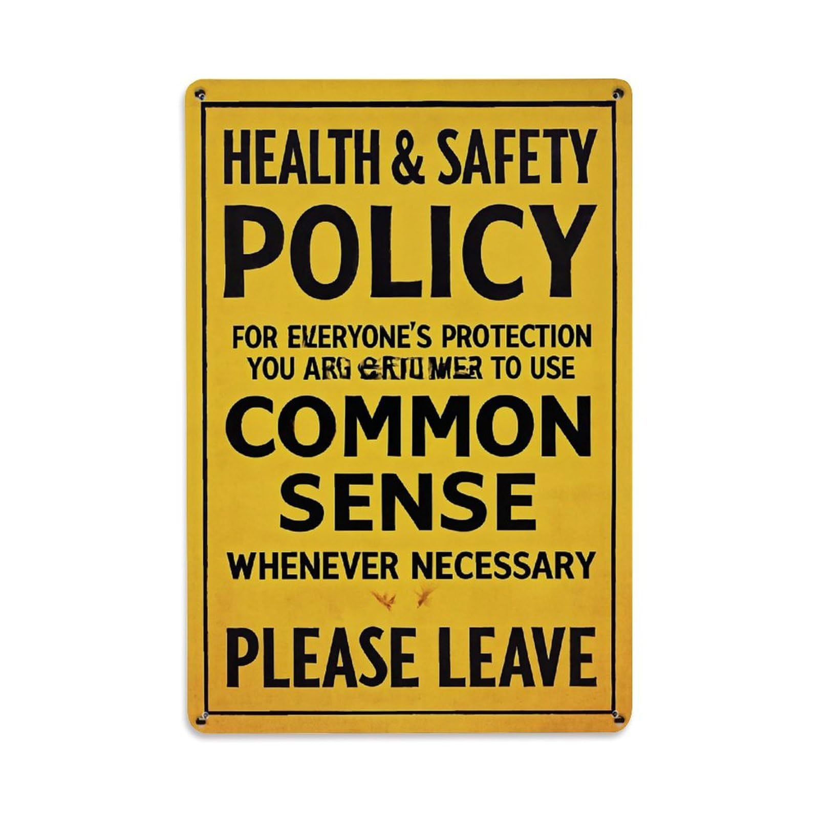 Nestemfo Vintage Health And Safety Policy Sign Tin Sign Metal Sign, Living Room,Bar, Home, Bedroom Wall Decor,Retro Metal Poster 8X12 Inches