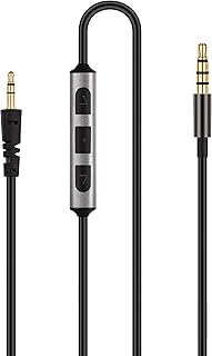 HanSnby Audio Cable Replacement - Compatible with Bowers & Wilkins P5, P5 S2, P5 Wireless, P5 Recertified Headphone and Samsung Galaxy Huawei Android with in-Line Mic and Remote Volume Control