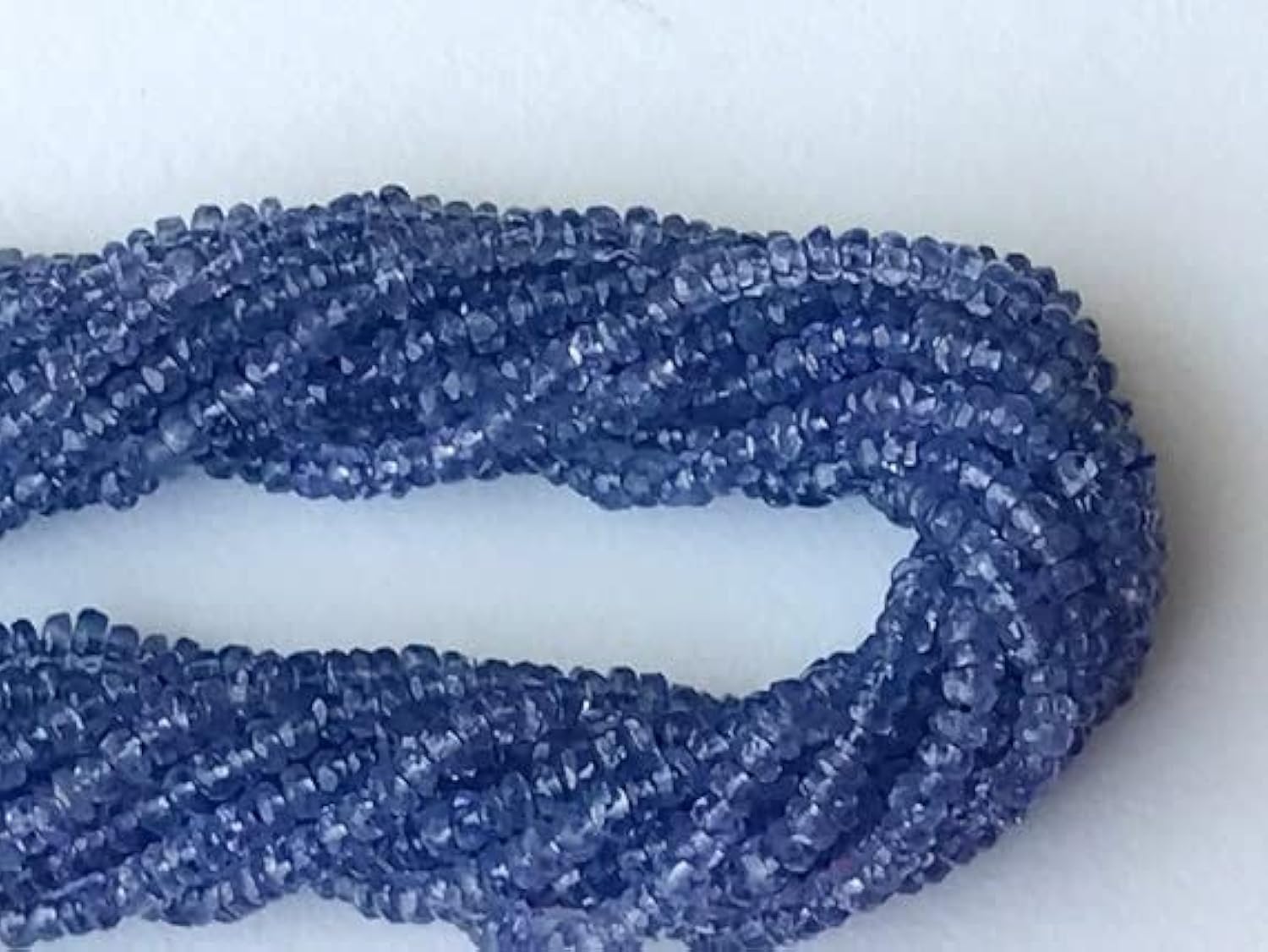Tanzanite perles naturelles facettées 2.5mm tanzanite necklace tiny beads bijoux LKBEADS 6.5"