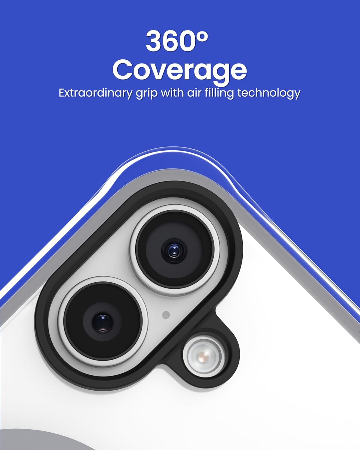 ORNARTO Air Case for iPhone 17 Clear | Military-Grade Drop Protection | Camera Control Button | Compatible with MagSafe | Built-in Air Phone Cover - Gray - Image 4