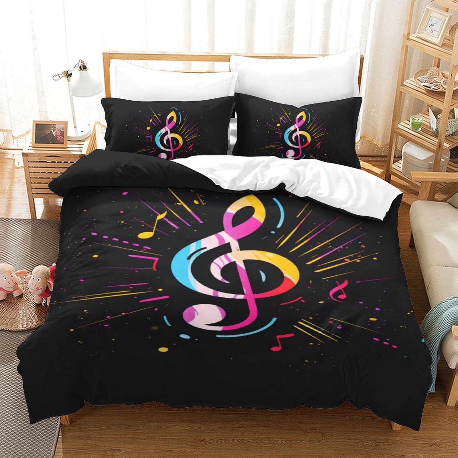 Housse de couette musique pour chambre d'ado et décoration de lit fille moderne