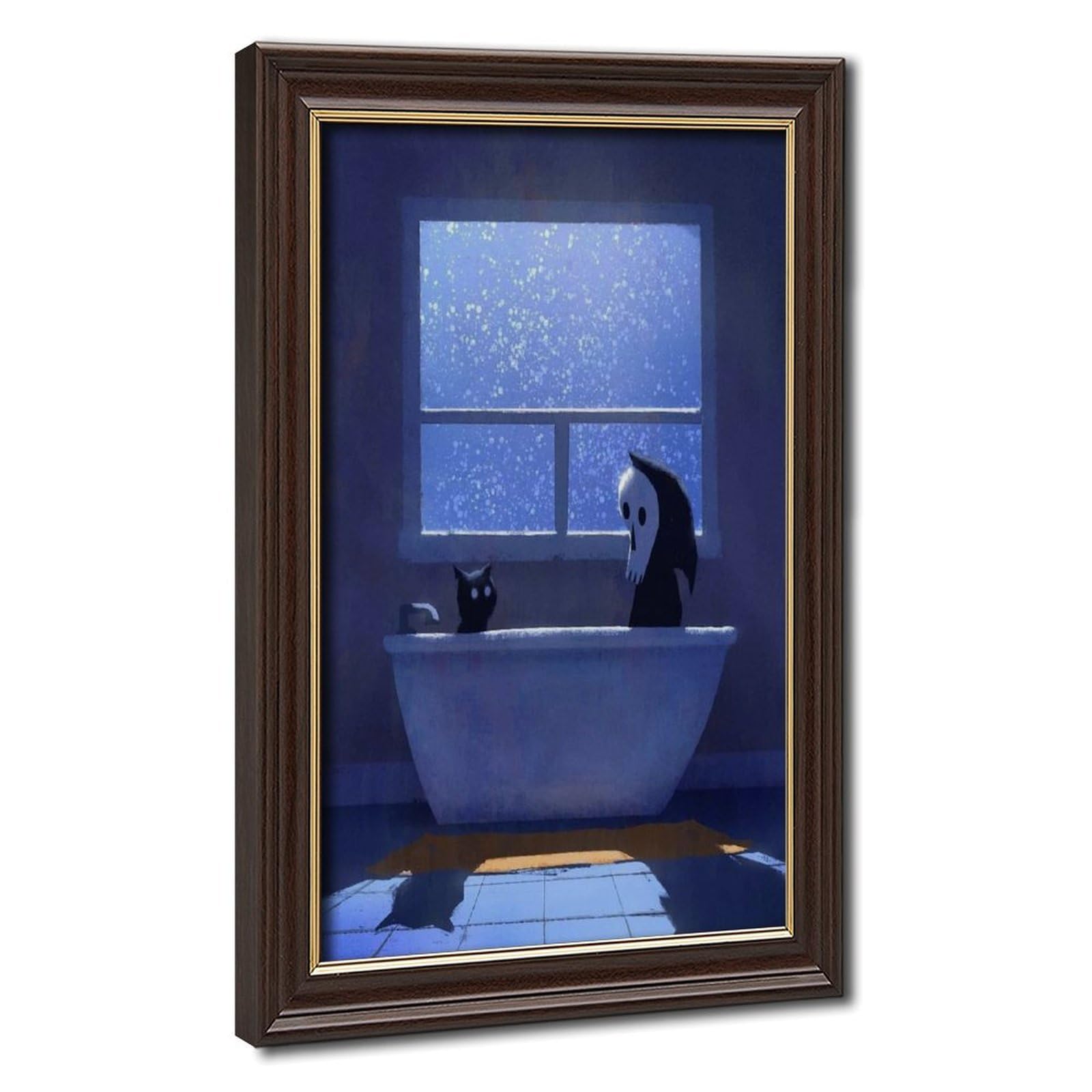 Bareronor Ghosts And Cats Funny (13) Canvas Poster Bedroom Decor Landscape Office Room Decor Gift 24" L X 36" W