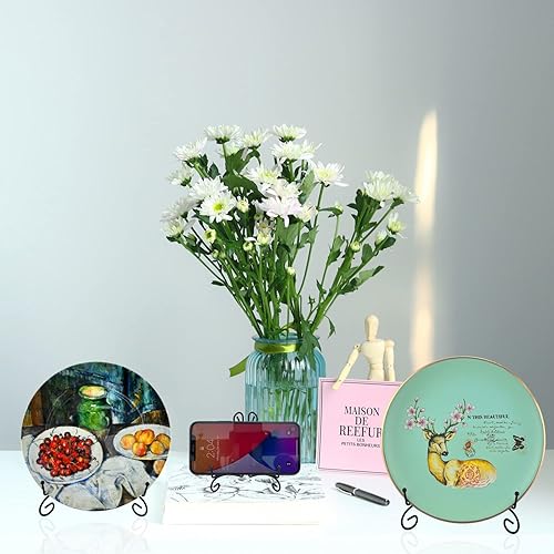 Miniatura 9 de Soporte para platos, soporte de placa de 10 pulgadas para exhibición, caballete de hierro negro de mesa para fotos, marco de fotos, obras de arte,