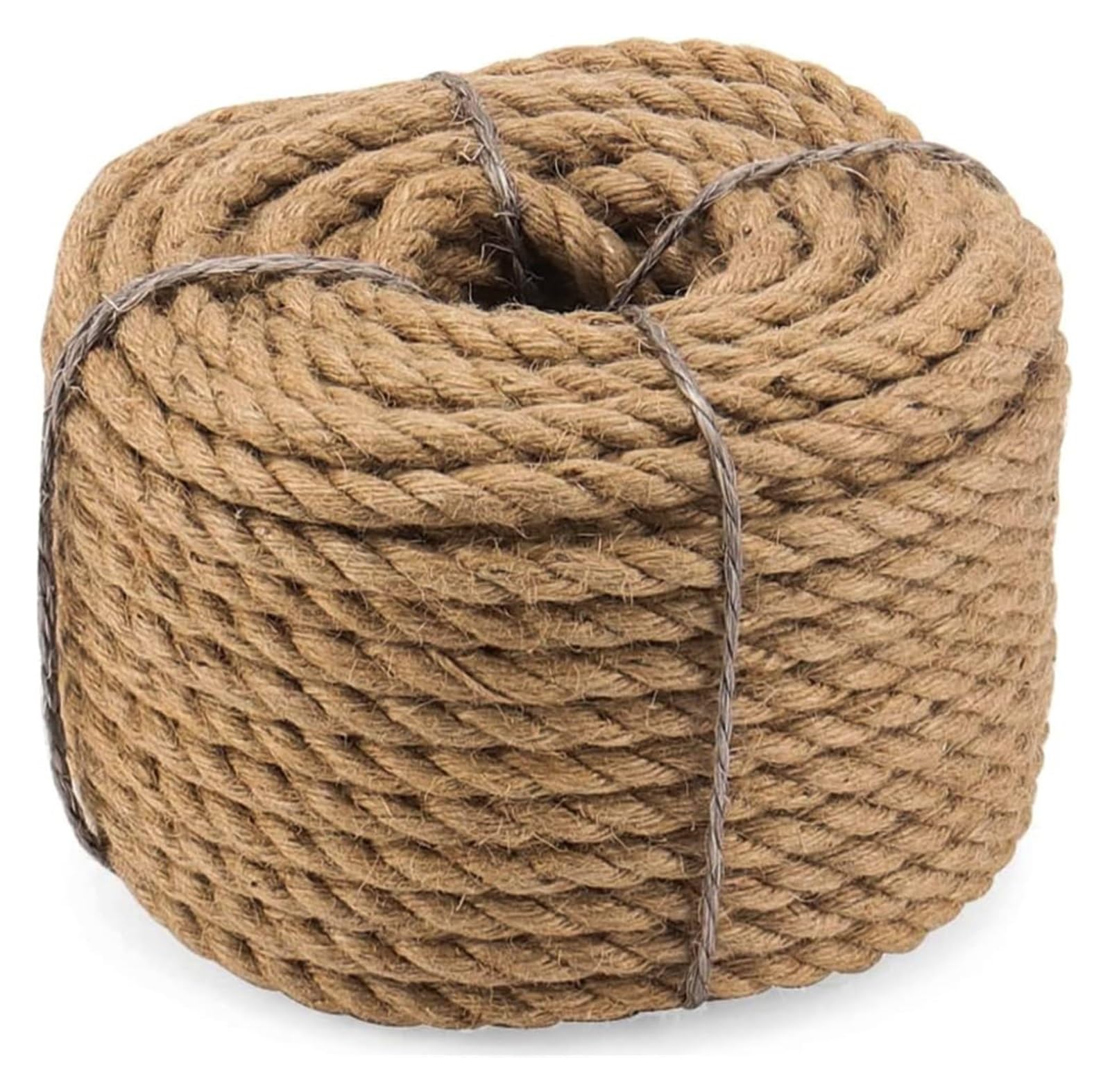 jute cord, 164ft Twisted Jute Rope 3 Strand Hemp Manila Gardening(15MM 50M)