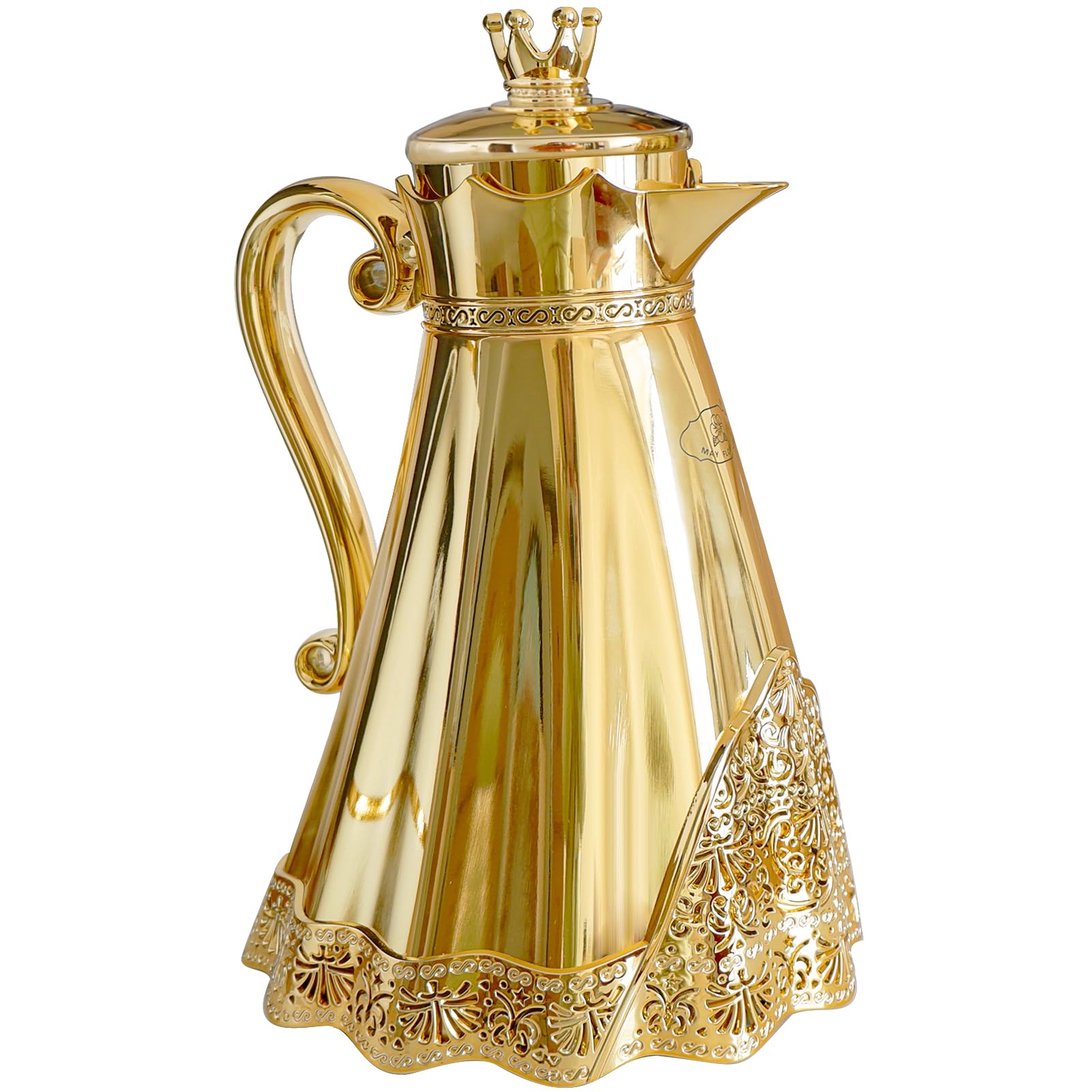 34oz Arabic Style Thermal Coffee Carafe - Vacuum Insulated Coffee Pot For Hot & Cold Drinks In Black & Gold