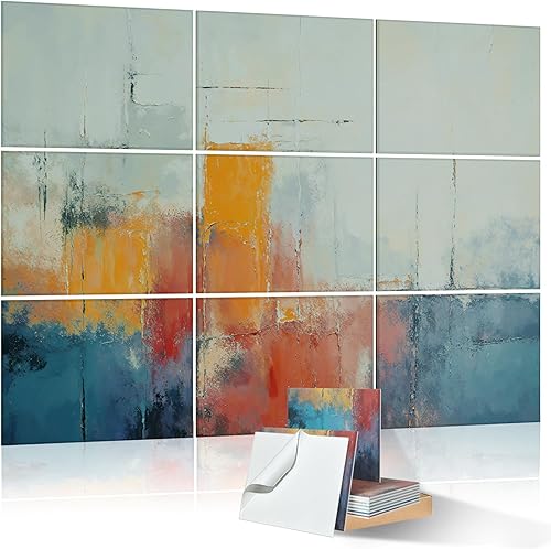 Miniatura 11 de Paquete de 9 paneles acústicos de arte para pared, paneles absorbentes de sonido de 48 x 36 pulgadas, paneles decorativos de amortiguación de