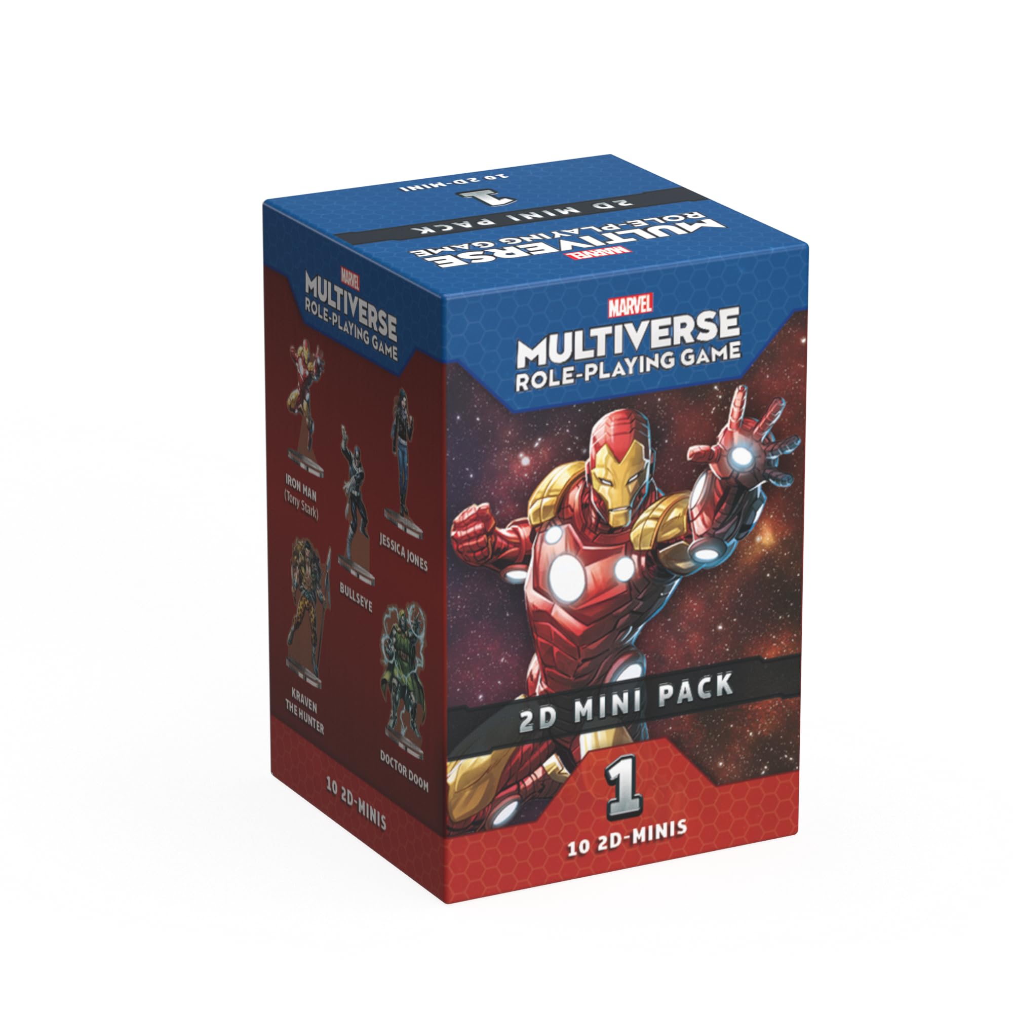 Marvel Multiverse RPG 2D Mini Pack #1 - Iconic Heroes & Villains! 10 Acrylic Standees with Bases & Collector Cards, Strategy Game for Kids & Adults, Ages 14+, 2-4 Players, Made by CMON