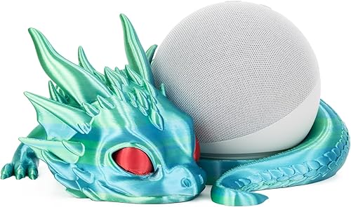 Miniatura 13 de Costume Wizard Soporte Dragon para Echo Dot 4ª/5ª generación, 3D impreso Dragon Yaxa Echo Altavoces de escritorio, soporte para Echo Dot 5ª Negro
