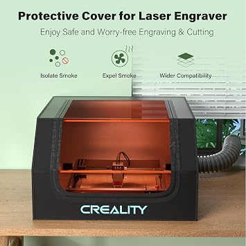 Creality Laser Engraver Enclosure, Isolate Smoke Laser Cutting Machine Protective Cover, Against Odor and Noise Enclosure with Vent for Creality, xTool and Other Laser Engraver, 27.5x28.3x15.7 inch