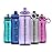 Pogo Plastic Water Bottle with Soft Straw Lid and Carry Handle, BPA Free, Dishwasher Safe, 18oz, Lilac