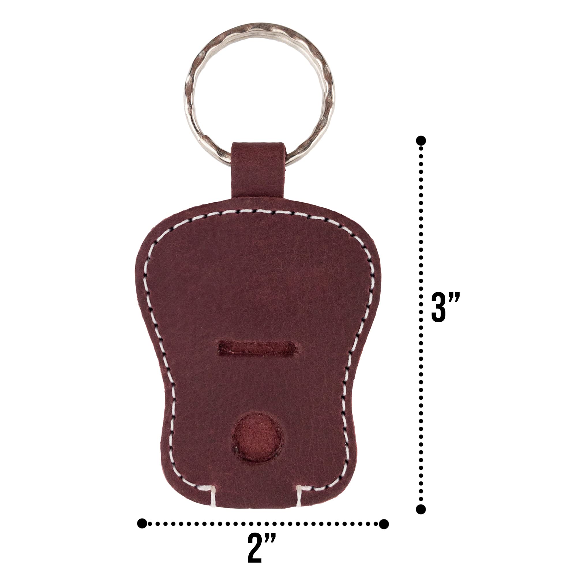 Hide & Drink, Gitarre Schlüsselanhänger handgefertigt aus Vollnarbenleder, Schlüsselhalter, Schlüsselanhänger mit Tasche für die meisten verwendeten Schlüssel, Zubehör für Musiker :: Sangria