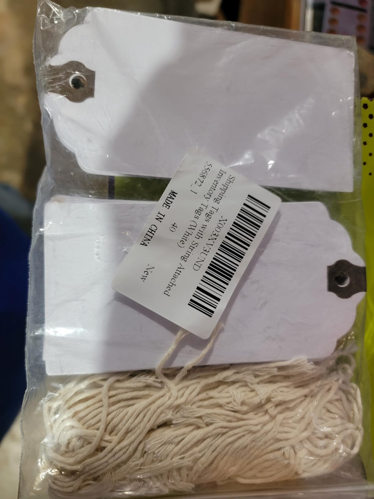 DSLSQD 60 Pieces Blank Manila Shipping Tags with Elastic