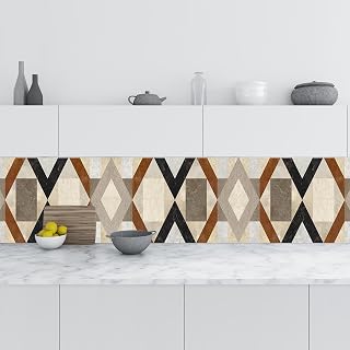 Mutfak Tezgah Arası Folyo Fayans Kaplama Folyosu Geometrik Dekorasyon 60x100 CM
