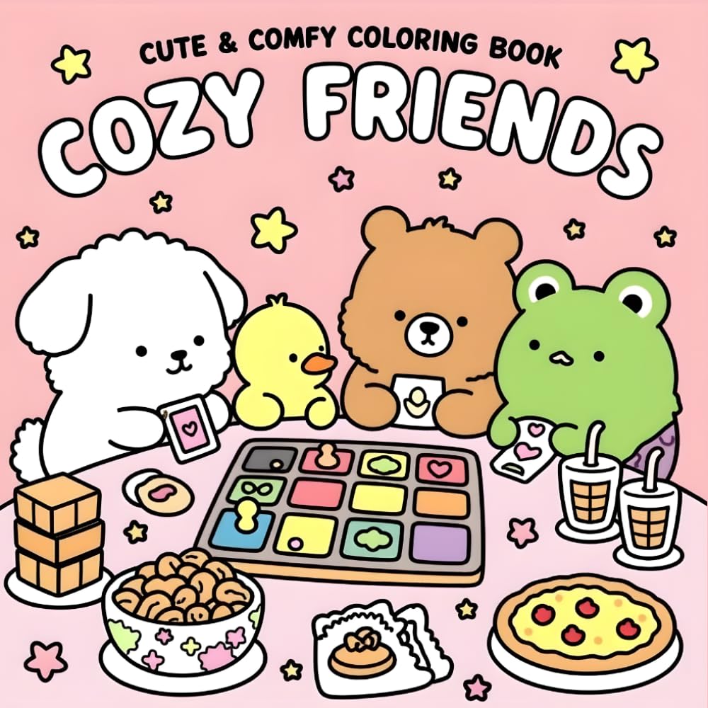 Cozy friends cute and comfy coloring book for kids: Simple and Bold Easy Coloring Pages for Toddlers, Preschoolers, and Beginners Featuring Adorable Forest and Arctic Friends