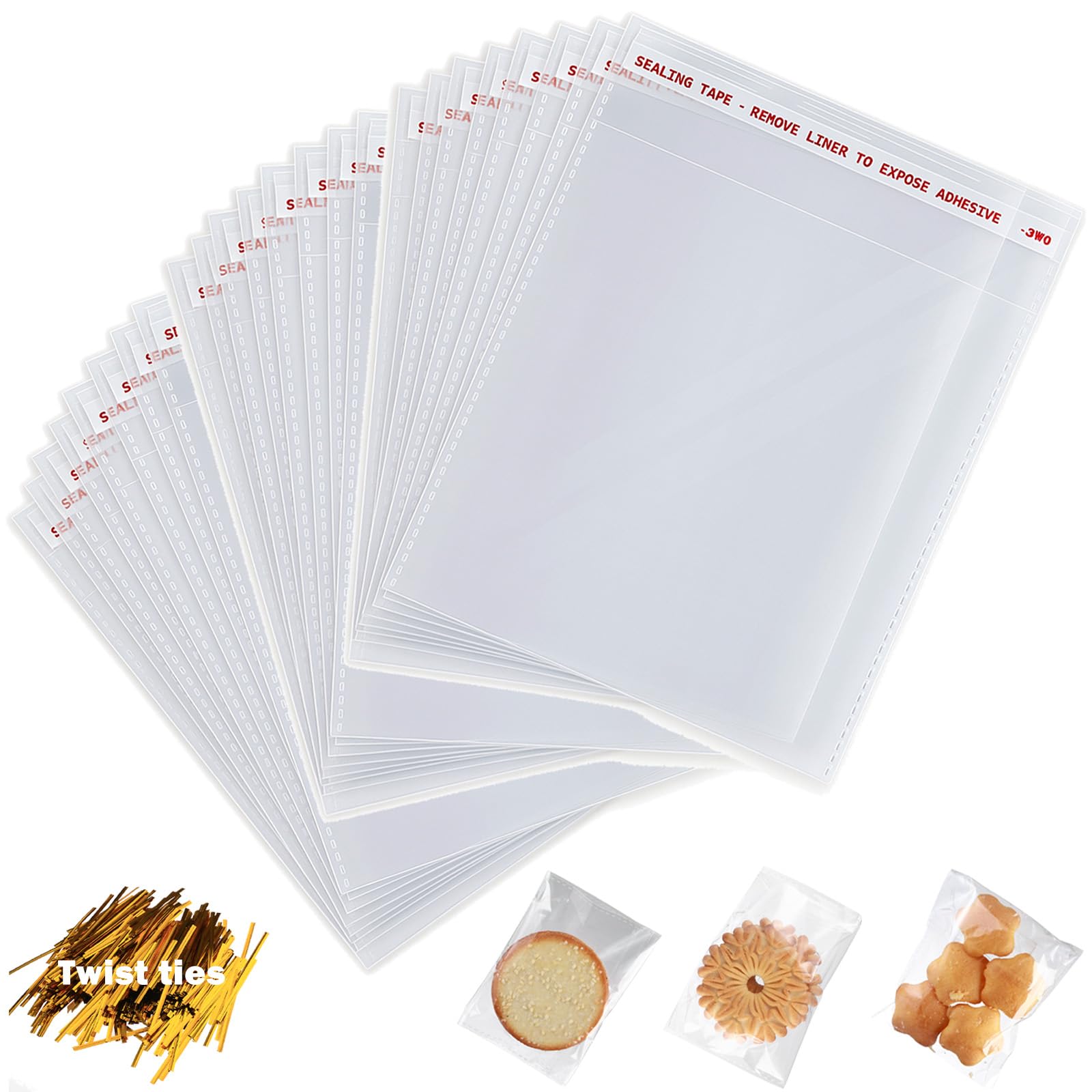 Sacs en cellophane refermables transparents pour emballage de bijoux et cadeaux - 500 pcs