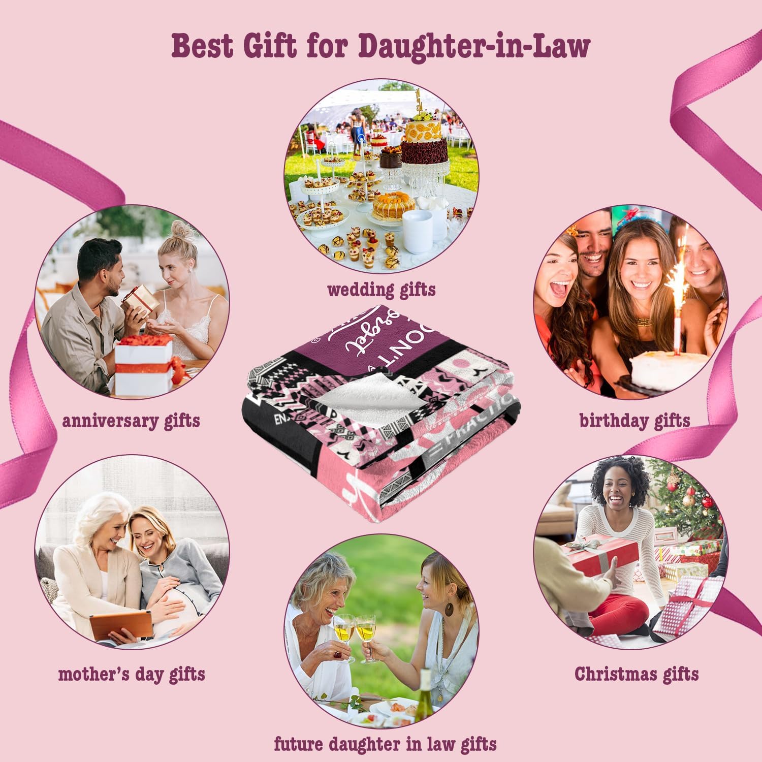 Daughter in Law Gifts from Mother in Law, Birthday Gifts for Daughter in Law, Future Daughter in Law Gifts, Christmas Mothers Day Wedding Gifts for Daughter-in-Law Throw Blanket 60"X50" - Image 7