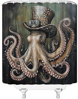 GCTNBJL Octopus Shower Curtain Funny Karken Tentacles Nautical Animal Ab...