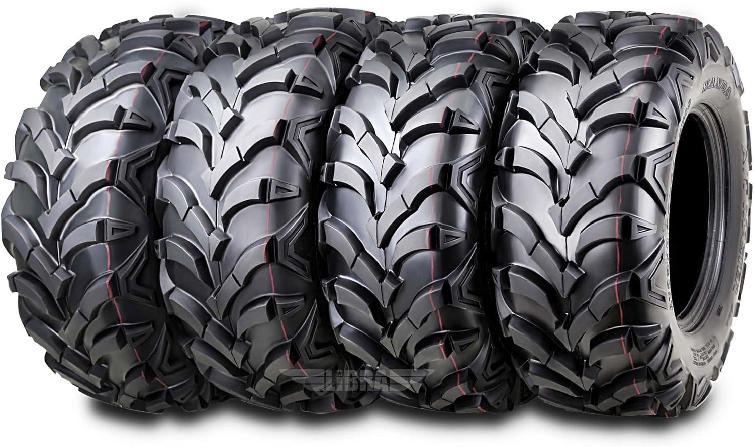 WANDA Set 4 AT MASTER ATV/UTV Tires 22x7-11 Front & 22x10-9 Rear /6PR P341 - Solid Mud Deep Tread 10250/10251