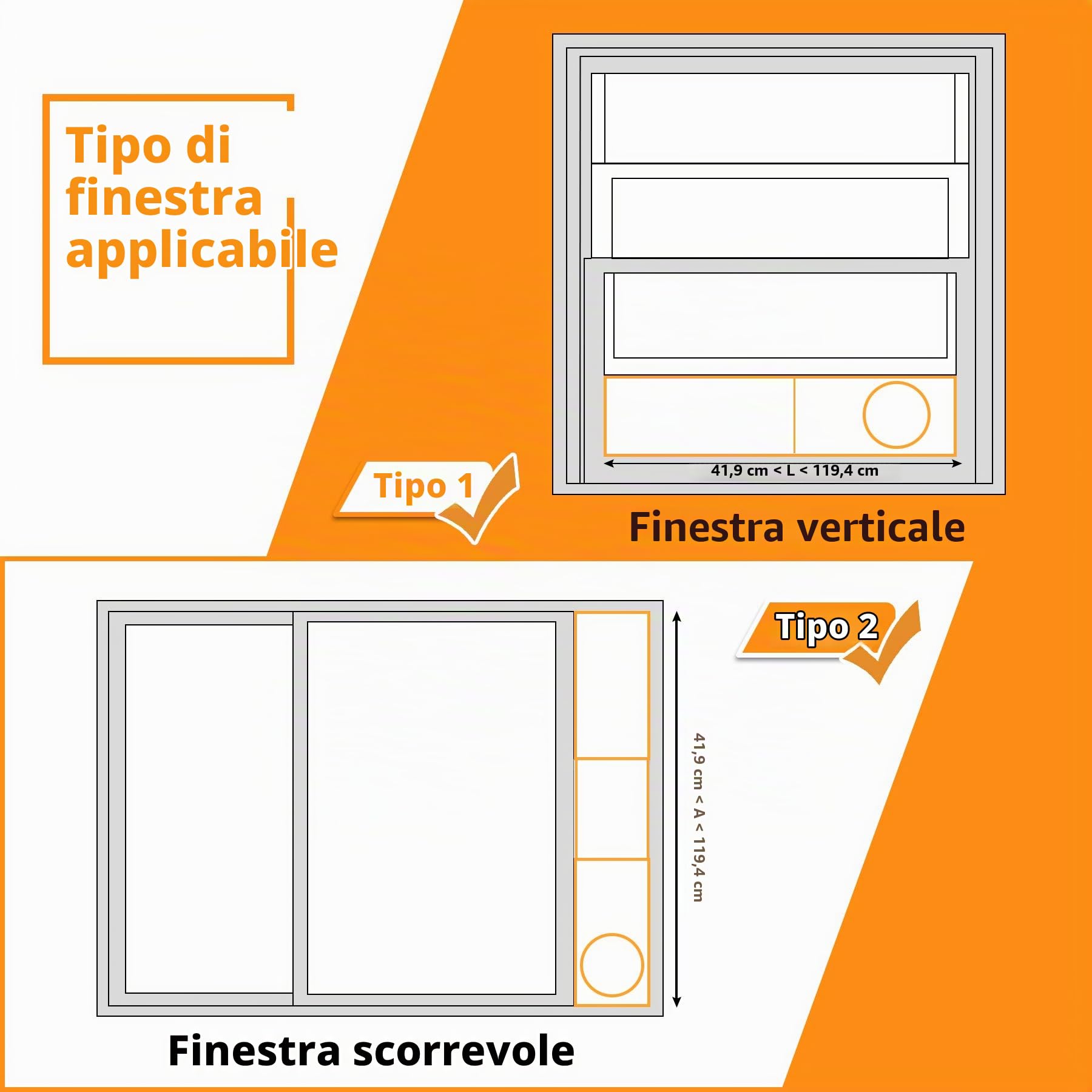 LBG Products Kit di piastre di tenuta per finestre per unità CA portatili, kit di ventilazione in plastica per finestre e porte scorrevoli, pannelli di lunghezza regolabile per tubo di scarico CA