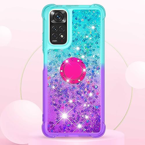 Miniatura 3 de Funda para teléfono Xiaomi Redmi Note 11S, funda para Redmi Note 11 4G, brillante efecto arena movediza TPU parachoques con cuatro esquinas cubierta