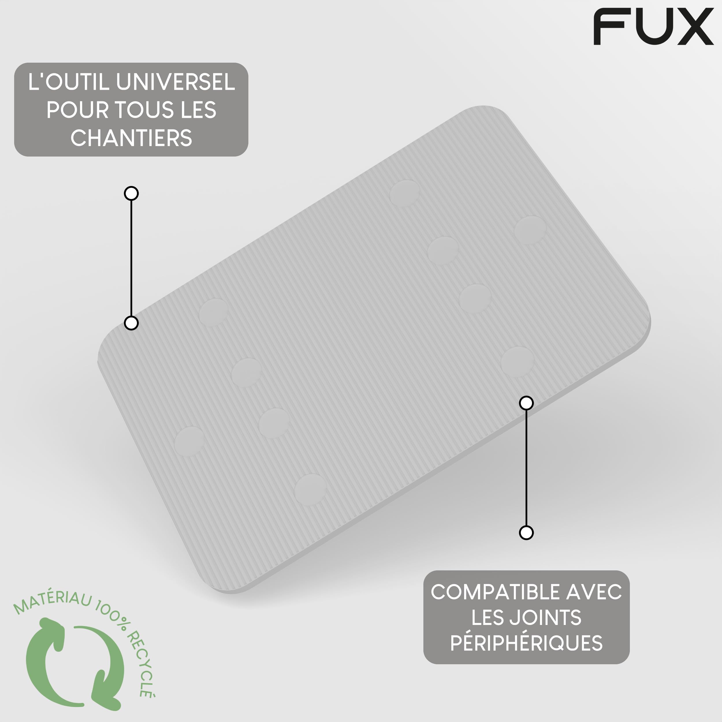 FUX 100 Pcs. cales de vitrage en plastique 60 x 40 x 1,5mm entretoises cale fenetre, cale meuble plaque, cales lambourdes menuiserie carrelage (épaisseur: 1,5mm)