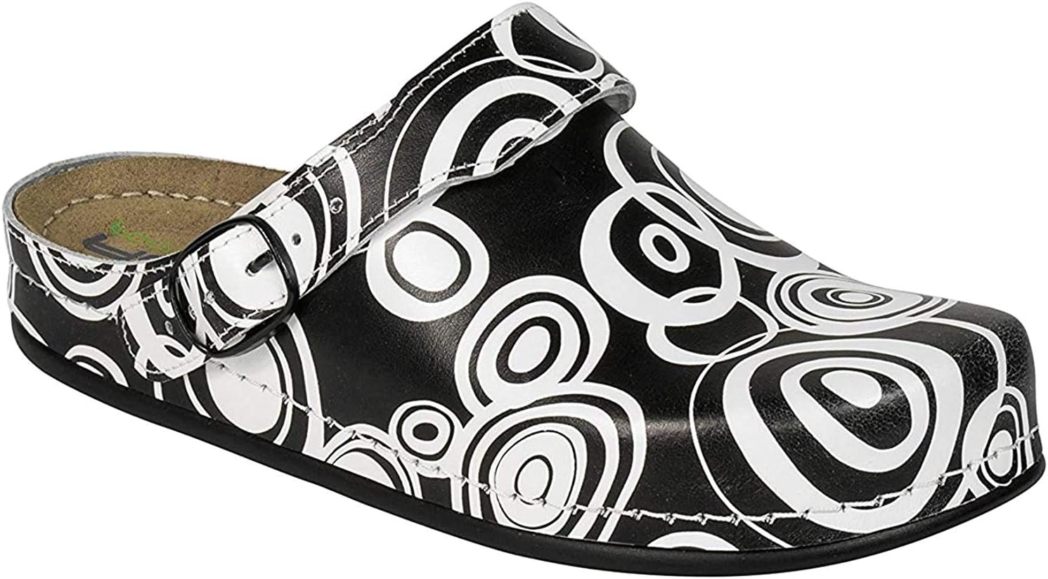AWC Comic Work Sandals with Polyurethane Sole, Black, Decorative retro, 9 UK
