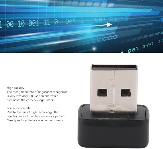 Usb Fingerprint Reader, Mini 360 Degree Touch, 10 Storage